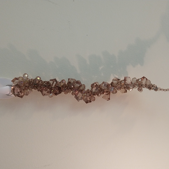 - Light clear purple topaz irradescent beaded hanging crystal decor - Picture 4 of 5